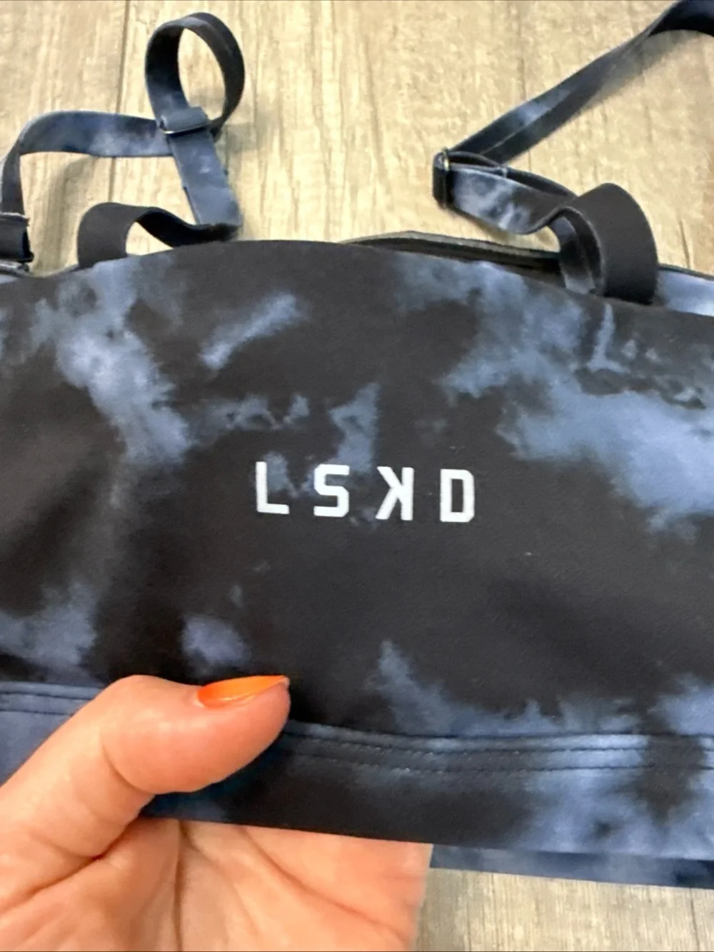 LSKD Tie-Dye Navy Adjustable Sports Bra